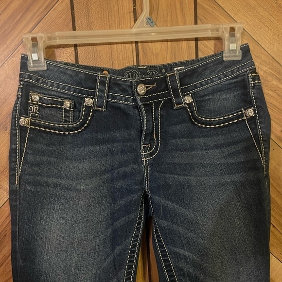 Miss Me Women’s 27 Signature Rise Skinny Bling Blue Jeans - Picture 4 of 14